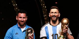 Con una estatua para Messi, así fue el gran homenaje a los campeones del mundo en Conmebol