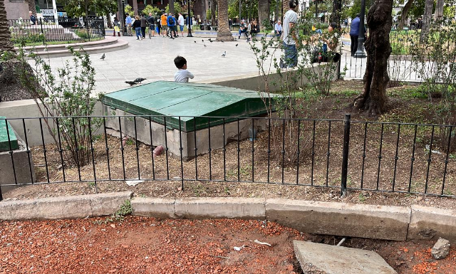 Repararon la cisterna de riego de la plaza 9 de Julio